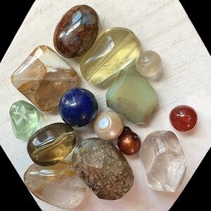 Loose Bright Gemstone and Pearl Bead Estate Jewelry Lot 60 grams